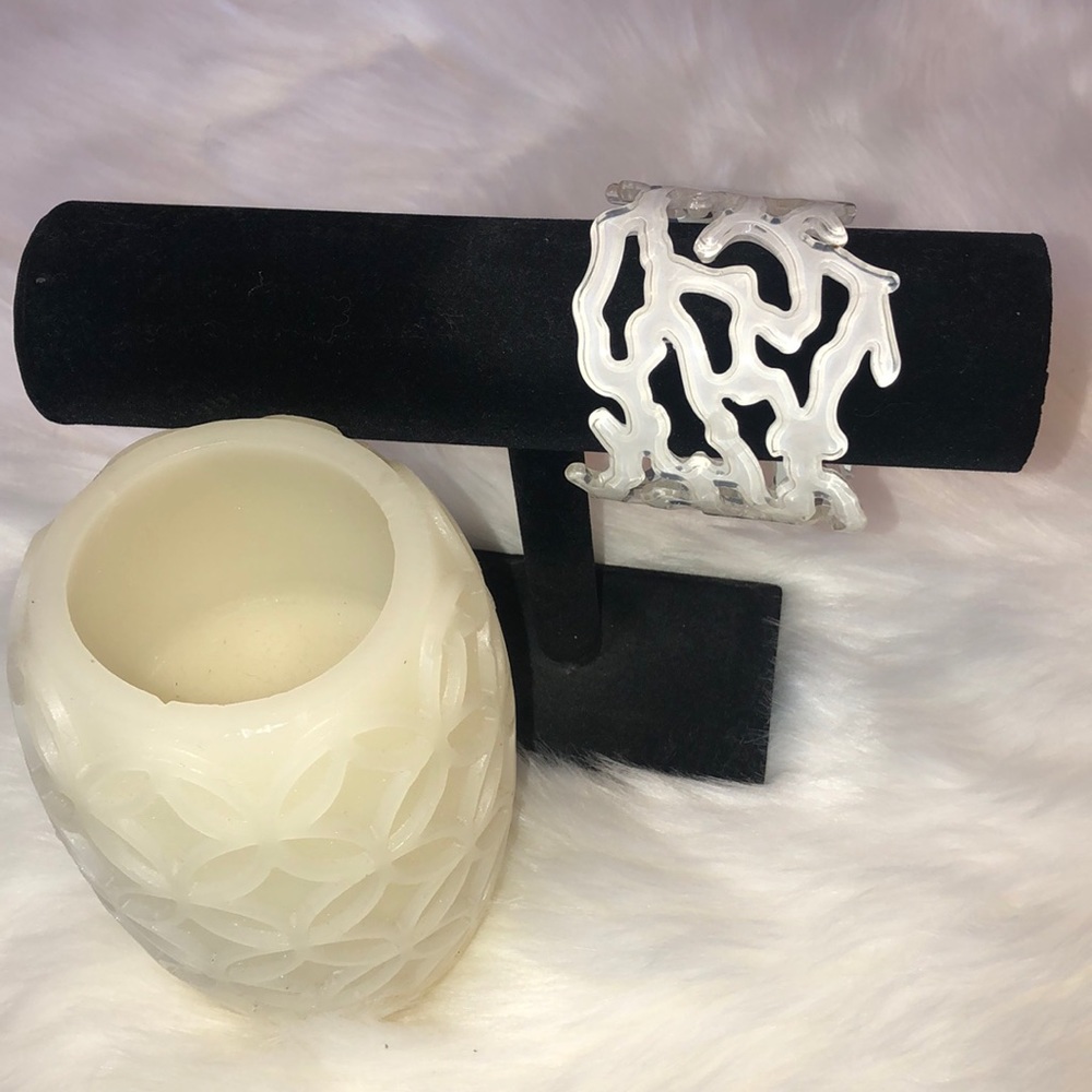 White Weave Bangle